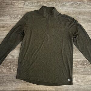 Men's Vuori Dark Olive Quarter-Zip Shirt